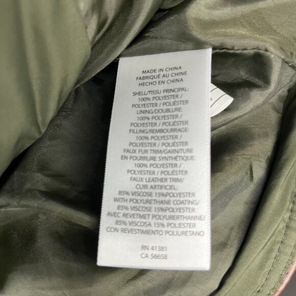 Ralph Lauren Quilted Jacket Faux Shearling Collar Green Size S Hooded Equestrian - Picture 7 of 7